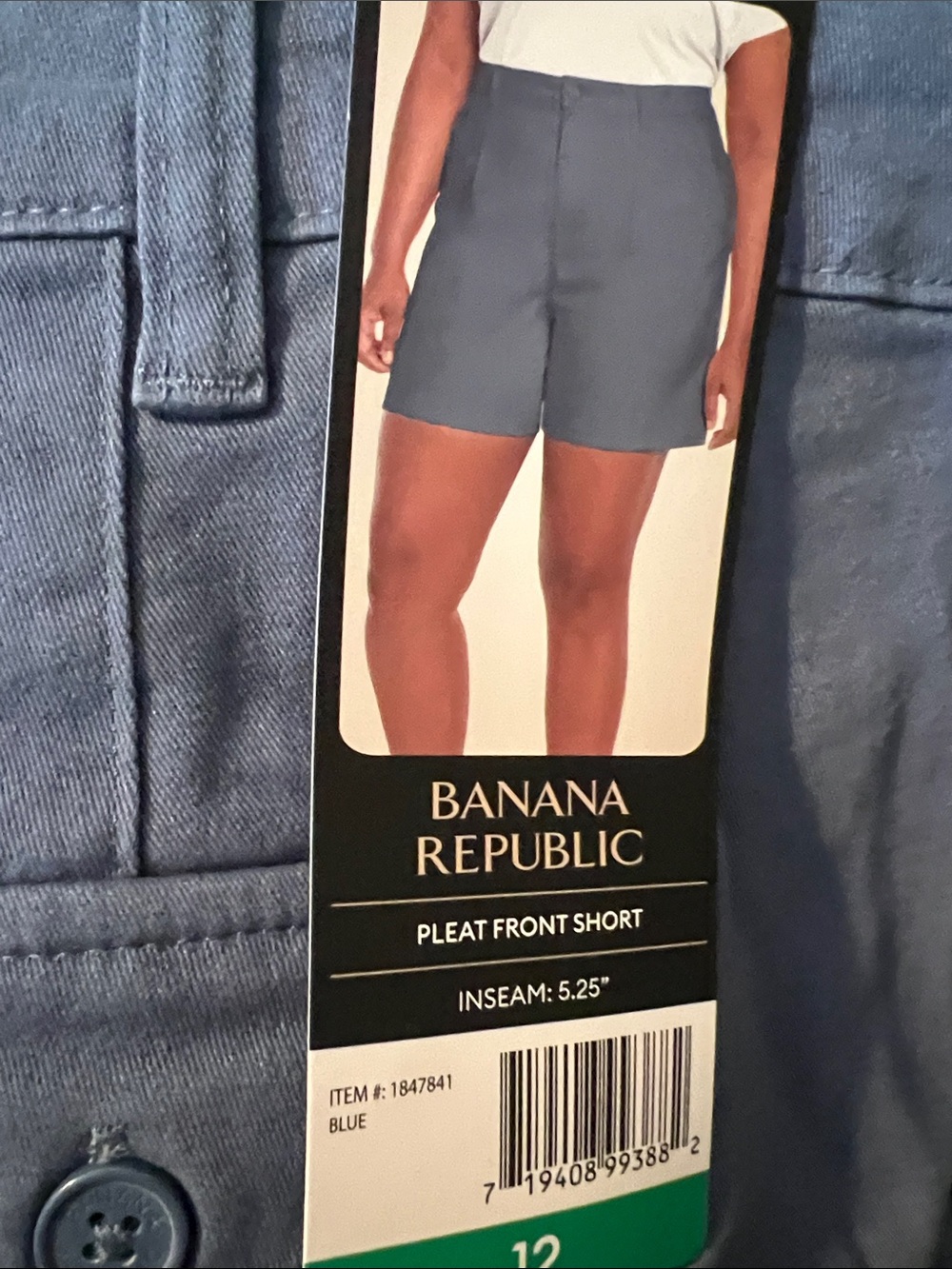 Banana Republic Slate Blue Pleat-Front Women's Shorts